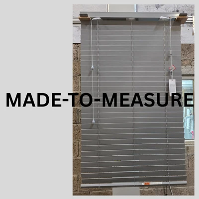 Grey Faux Wood String Venetian Blinds – Made to Measure Window Shades - Image 1 of 4