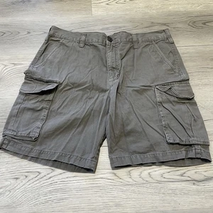 Y2K Croft & Barrow Cargo Shorts Men's Size 38 Baggy Fit Gray Vtg Skate Grunge - Picture 1 of 7