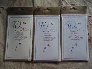 Hochzeit 15x Einladungskarten zur Vermählung 3x5 Stück in Verpackung Vintage - Bild 1 von 3