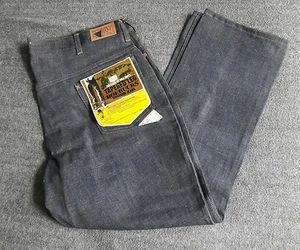 Vintage 80's NEW WITH TAGS Roebucks Mens Deadstock Raw Unwashed Denim Jeans NOS! - Picture 1 of 12