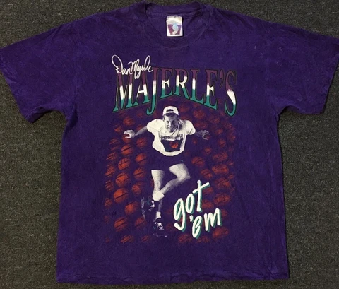 Vtg 90s Dan Majerle Phoenix Suns Acid Wash Shirt M USA 80s AOP Magic Grunge Nike Cover