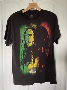 Camicia Bob Marley verde giallo rosso grafica taglia M - Foto 1 di 5