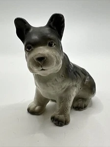 "Único Schnauzer vintage cachorro perro sentado dulce 4"" cerámica gris" - Imagen 1 de 11