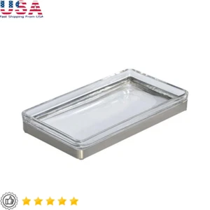 Rectangular Metal Glass Vanity Tray Bathroom Office Bedroom Storage Organizer US - Picture 1 of 10