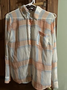 Splendid Sheer Plaid Blouse Size Medium Women’s - Picture 1 of 3