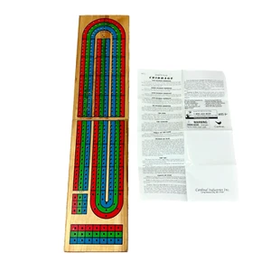 Cardinal Cribbage 6312 Folding Set 3 Player 9 Pegs Internal Storage - Imagen 1 de 16