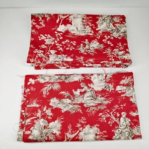 Waverly Inspirations Serigrafia Rosso Tessuto Toilette Paese Francese 2 Pezzi - Foto 1 di 5