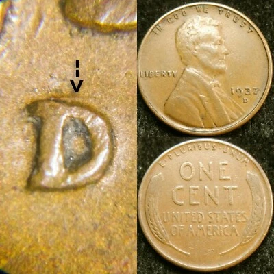 1937 D/D RPM-0001 & DDR-001 Doubled Die Lincoln Cent Wheat Penny - Image 1 of 4