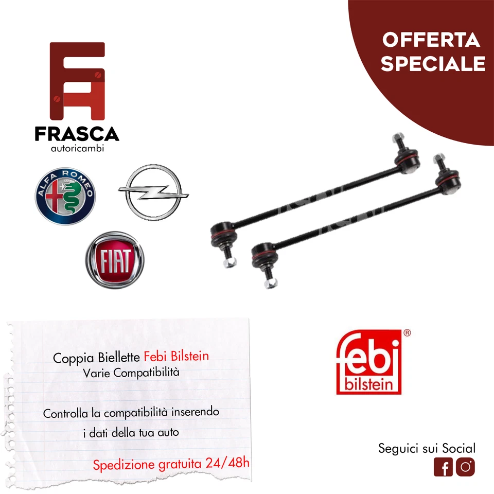 Tiranti Barra Stabilizzatrice Biellette Anteriori Alfa Romeo Mito 1.4 1.6 0.9 - Imagen 1 de 1