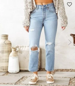 Levis Jeans 30X26 Womens Blue Denim High Rise Pants Boyfriend Medium Wash - Picture 1 of 3