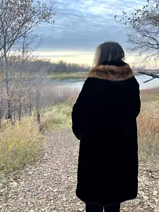 cappotto pelliccia visone donna vintage antico anni 40 50 spesso caldo SPLENDIDO bellissima fodera - Foto 1 di 10