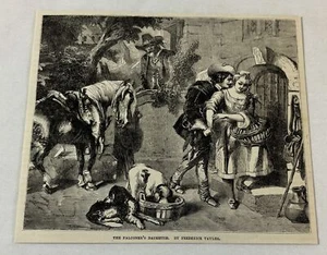 1881 magazine engraving~ THE FALCONER'S DAUGHTER Frederick Taylor - Picture 1 of 1