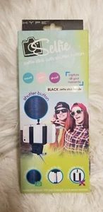 Hype Black Selfie Stick Shutter Button Extends 3ft For Apple Android - Picture 1 of 2
