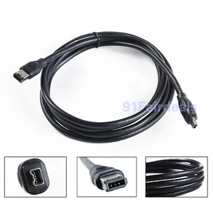 Firewire cable IEEE 1394B iLINK PC MAC 6 Pin to 4 Pin 6-4PINS 6Ft /1.8M - Picture 1 of 7