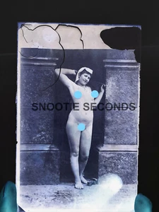 Antique Nude Pin-Up Photo Glass Negative Model risque - Picture 1 of 6