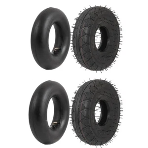 410/3.50-4 2x Reifen & 2x Schlauch für ATV Roller Go Kart Mähwagen 4" Felge - Bild 1 von 12