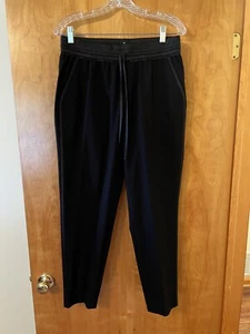 Lafayette 148 New York Black Pants Drawstring Piping Down Side Legs NWT Medium - Picture 1 of 15