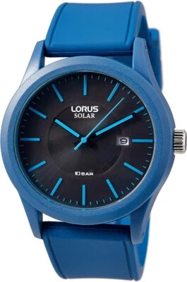 Lorus Gents Solar Watch with Black Dial and Blue Strap RX305AX9 - Image 1 of 4