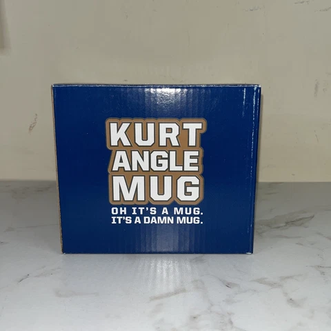 NEW WWE Kurt Angle HOF You Suck Damn True Mug Cup Loot Crate Slam Blue 2017 Cover