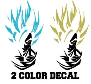 Vinyl Decal Truck Car Sticker Laptop  Dragon Ball Z 2 Color Super Saiyan Goku - Picture 1 of 5