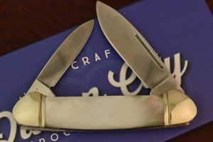 QUEEN CITY BLACK LIP AAA MOTHER OF PEARL FULL SIZE CANOE KNIFE BEAUTIFUL QC007 - Picture 1 of 4
