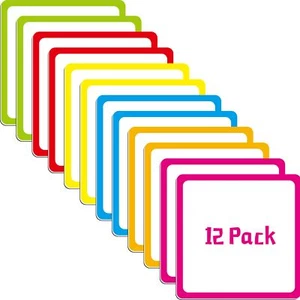 12 Pack 4x4 Inch Magnetic Dry Erase Name Tag Labels for Whiteboard Locker Fridge - Picture 1 of 7
