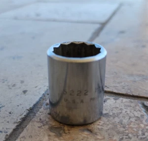 Proto Professional 11/16" 12 Point Shallow Chrome Socket 3/8" Drive 5222 USA - Picture 1 of 5