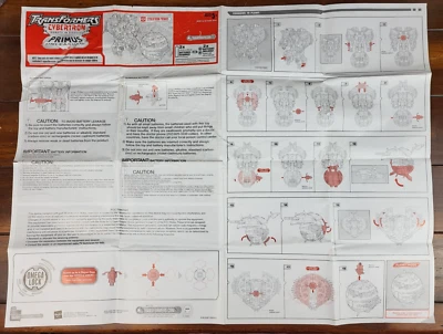 Transformers Cybertron Primus Instruction Sheet Hasbro 2006 - Image 1 of 2