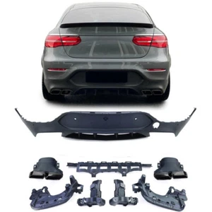 Diffusor für Mercedes GLC C253 Heck Stoßstange Diffusor AMG 63 ABS Coupe 16-19 - Picture 1 of 1