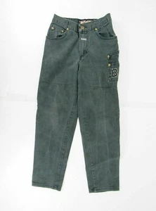 Vintage 90s BOSS Green Jeans Boys Size 10 Baggy Spell Out Hip Hop Retro - Picture 1 of 7