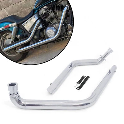 Sistema de tubos de escape cromados Shortshots para Honda VT1100 Shadow Spirit Sabre 1100 Foto 1 de 4