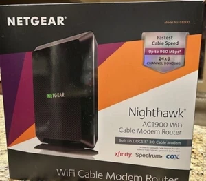 NETGEAR Nighthawk Dual Band AC1900 Cable Modem Router - Black (C6900) - Picture 1 of 1