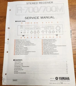 Yamaha R-700/700M Receptor Manual de Servicio y Lista de Piezas - Original - Imagen 1 de 2