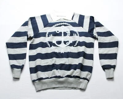 Pullover Urban Outfitters BDG Para Mujer Hayes Ancla Rayas CG2 Azul Pequeño Nuevo con Etiquetas Foto 1 de 4