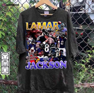 Lamar Jackson T-Shirt – Lamar Jackson – Retro American Football Unisex Shirt - Picture 1 of 6
