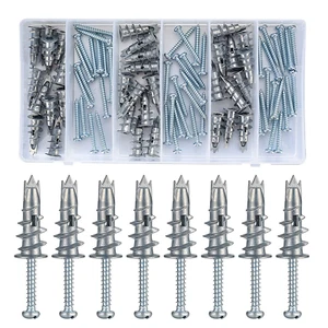 120 Pcs Self-Drilling Drywall Anchors with Screws, Zinc Heavy Duty Metal Wall An - Picture 1 of 7