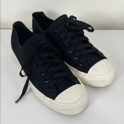 CLEARANCE H&M Black Canvas Casual Sneakers Men’s 9 White Sole Lowtop - Image 1 of 4