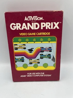 Grand Prix (Atari 2600) Activision Game & Box- TESTED - Image 1 of 4