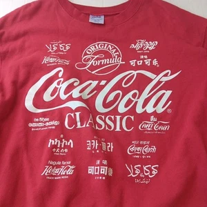 Coca-Cola Classic Original Formula Sweatshirt Around The World Multilingual L YL - Picture 1 of 10