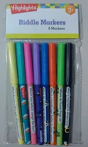 Highlights Package of Eight 8 Childrens Color Riddle Markers - Picture 1 of 2