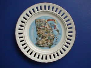 VINTAGE GEORGIA STATE 6" ROUND SOUVENIR PLATE - Picture 1 of 6