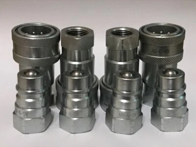 UNITED COUPLINGS 3/8 Hydraulic Coupler/Coupling | Ball Type | Agriculture ISO 5675 NPT | Set of 4