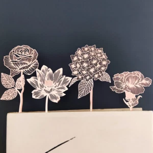Metal Bookmarks Flowers Book Mark Fashion Chinese Style Gift Creative BookLover - Imagen 1 de 8