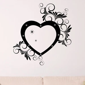 Flowery Heart Wall Sticker Decal Transfer Home Bedroom Love Romantic Vinyl UK - Picture 1 of 36