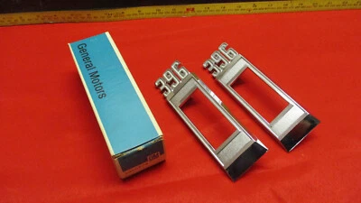 1969 CHEVROLET IMPALA CAPRICE BELAIR FRONT SIDE MARKER BEZEL 396 NOS PAIR - Image 1 of 4