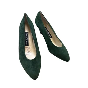 Evan Picone women’s green leather suede heels shoes size 5M SKU 3812 - Picture 1 of 10