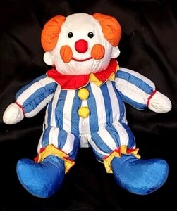 Vintage Anima Circus Clown Plush Toy Nylon Puffalump Blue Stripes RARE *EUC* - Picture 1 of 4