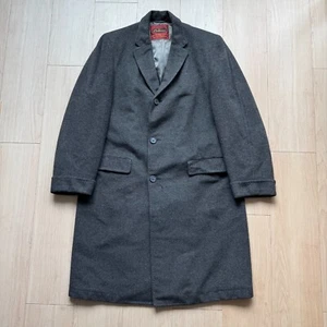 VTG Coat Mens 44? 100% Cashmere Single Needle Balmacaan Polo Coat Preppy 50s 60s - Picture 1 of 8