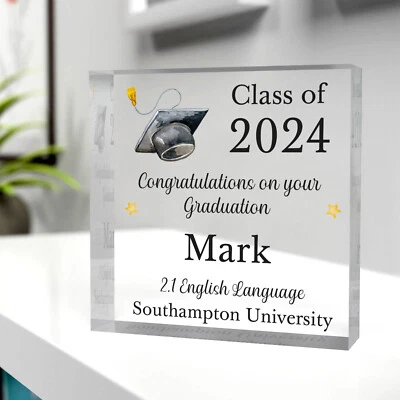 BEECREATIVE GIFTS Personalised Graduation Gifts For Her Daughter Him Son Congratulations Plaque