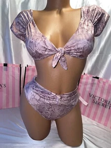 Victoria's Secret Badeanzug vorne zum Binden Pythonmuster Large - Bild 1 von 2